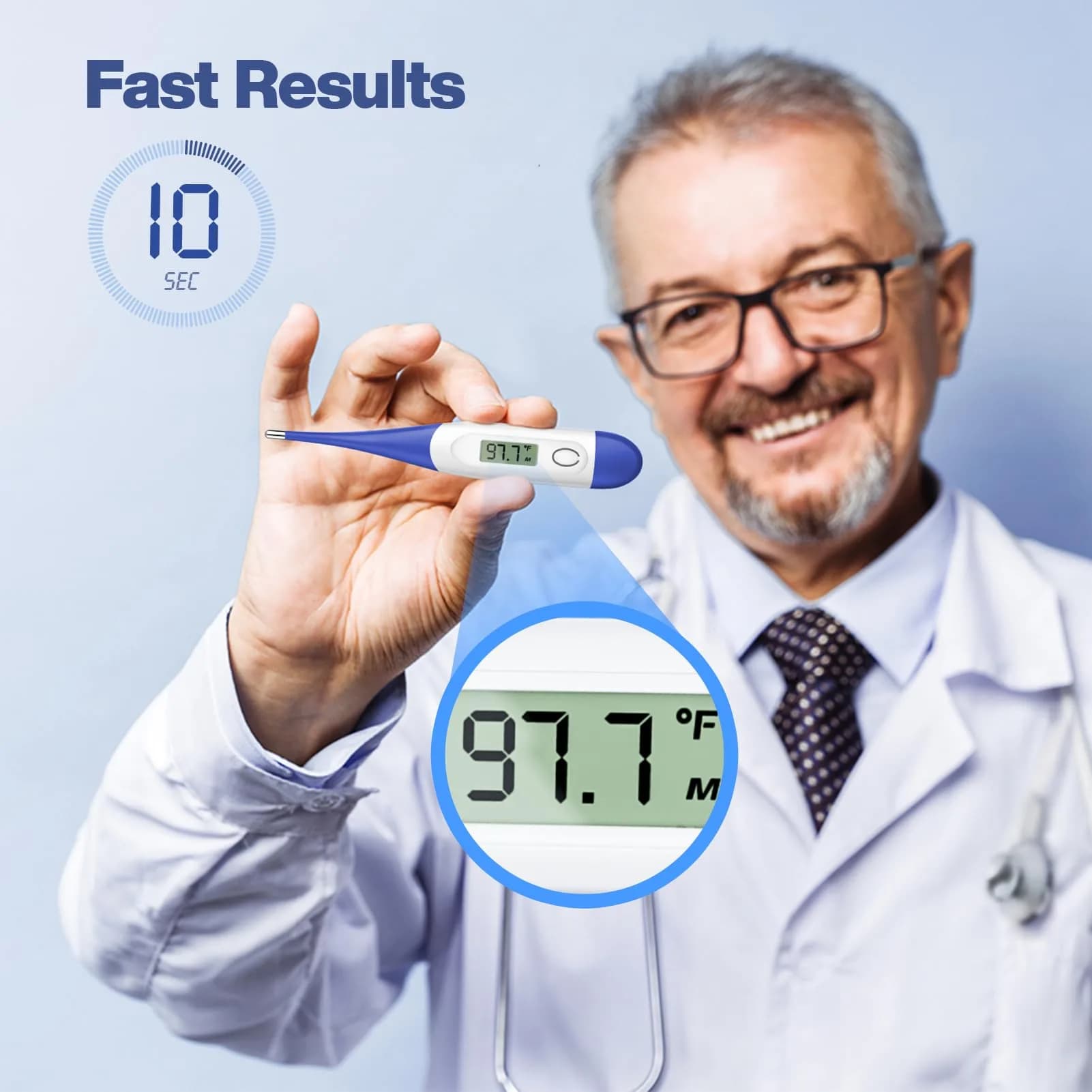 Boncare Digital Thermometer for Adults, Kids & Babies, Dark Blue | Accurate & Fast 10-Second Reading - view 2