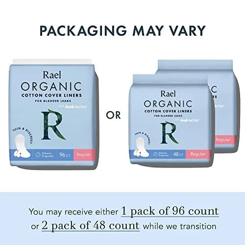 Rael Incontinence Liners Organic Cotton Cover Regular 96 Ct | Hypoallergenic Bladder Leak Protection thumbnail 2