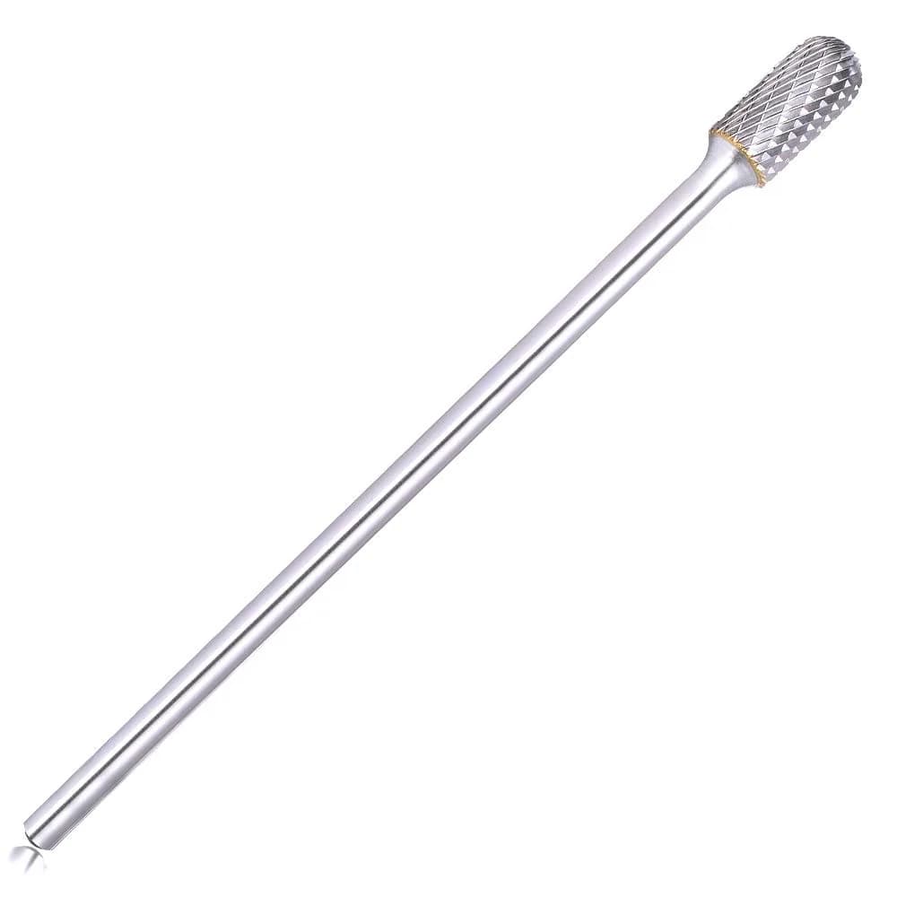 TJATSE Extra Long Shank Tungsten Carbide Burr 1/2 Inch Head | Double Cut for Hard Materials