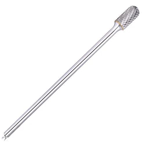 TJATSE Extra Long Shank Tungsten Carbide Burr 1/2 Inch Head | Double Cut for Hard Materials thumbnail 1