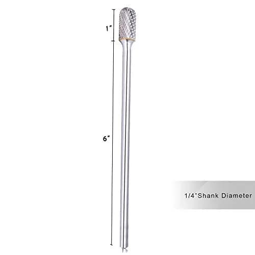 TJATSE Extra Long Shank Tungsten Carbide Burr 1/2 Inch Head | Double Cut for Hard Materials thumbnail 4