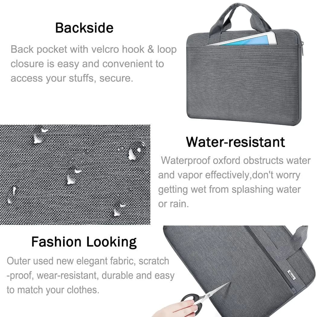 Voova 17.3-17 Inch Laptop Bag, Grey | Water-Resistant, Padded Shoulder Bag for Laptops up to 17.3" | 13L Capacity - view 6