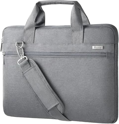 Voova 17.3-17 Inch Laptop Bag, Grey | Water-Resistant, Padded Shoulder Bag for Laptops up to 17.3" | 13L Capacity thumbnail 1