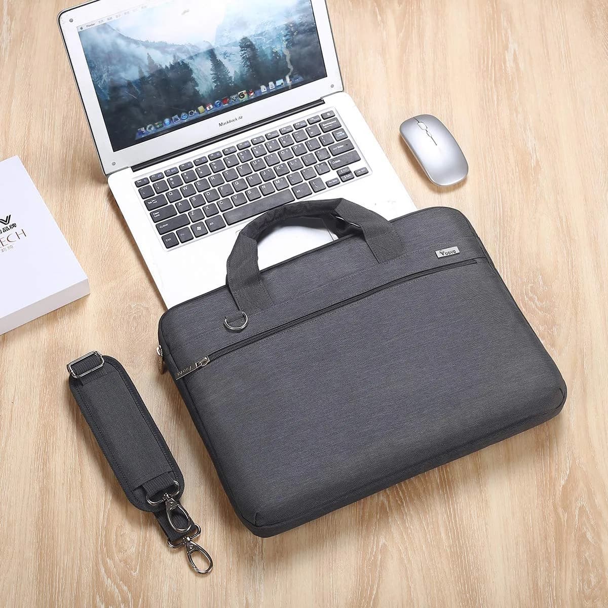 Voova 17.3-17 Inch Laptop Bag, Grey | Water-Resistant, Padded Shoulder Bag for Laptops up to 17.3" | 13L Capacity - view 8