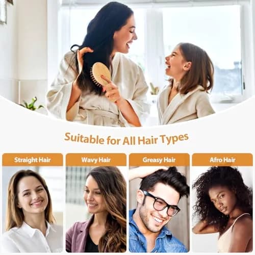 BUNDLEPRO Natural Bamboo Mini Hair Brush 2 Pack | Gentle Massage for All Hair Types thumbnail 6