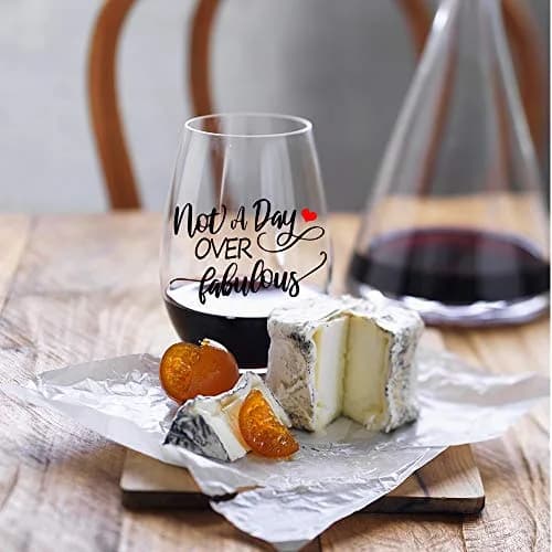Perfectinsoy Not a Day Over Fabulous Stemless Wine Glass 444ml (15 Oz) | Funny Birthday Gift for Women thumbnail 6