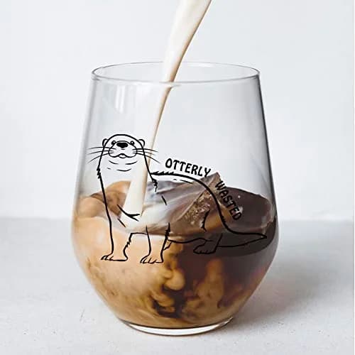 Perfectinsoy Otterly Wasted 15 oz Stemless Wine Glass | Funny Otter Gift for Drinkers thumbnail 4