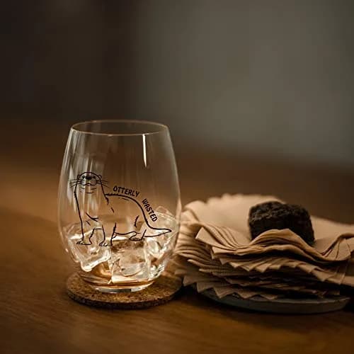 Perfectinsoy Otterly Wasted 15 oz Stemless Wine Glass | Funny Otter Gift for Drinkers thumbnail 7
