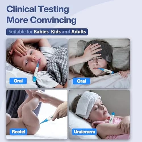 Boncare Digital Oral Thermometer for Adults & Kids, Light Blue | Fast & Accurate 10-Second Reading thumbnail 4
