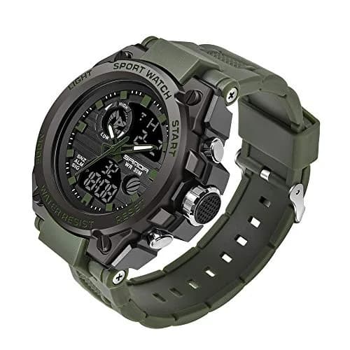 AIMES Men's Military Sport Watch 53mm (2.1 inch) | Dual Time Zone, Alarm, Stopwatch, 30M Water Resistant thumbnail 1