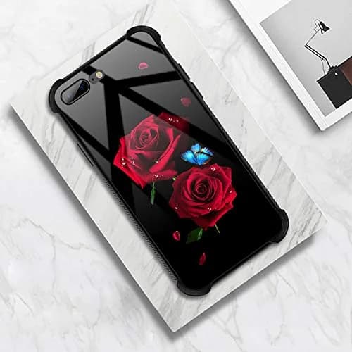 TnXee Cellular Phone Case Compatible with iPhone 8 | Stylish Butterfly on Red Roses Design thumbnail 5