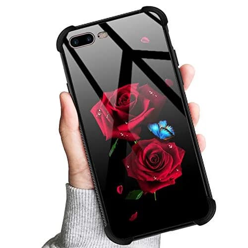 TnXee Cellular Phone Case Compatible with iPhone 8 | Stylish Butterfly on Red Roses Design thumbnail 6