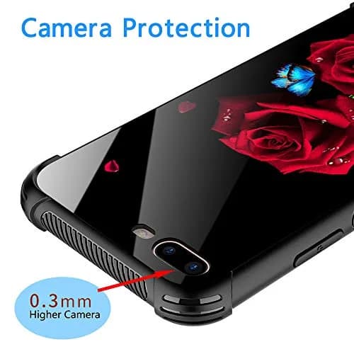TnXee Cellular Phone Case Compatible with iPhone 8 | Stylish Butterfly on Red Roses Design thumbnail 2