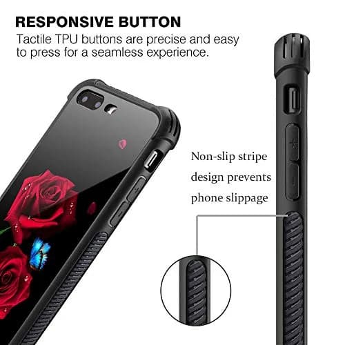 TnXee Cellular Phone Case Compatible with iPhone 8 | Stylish Butterfly on Red Roses Design thumbnail 3