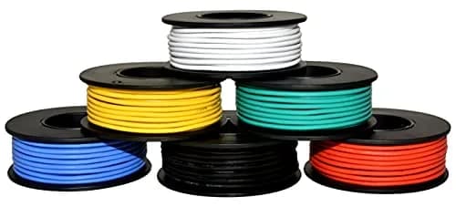 Plusivo 20 AWG Solid Core Wire Kit – 6 Colors, 23ft Each Spool | 600V PVC Coated Tinned Copper for Electronics thumbnail 6