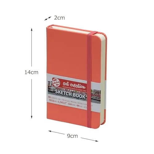 Talens Art Creation Sketchbook Coral Red 9cm x 14cm (3.5 x 5.5 in) | 80 Sheets Acid-Free Paper thumbnail 2