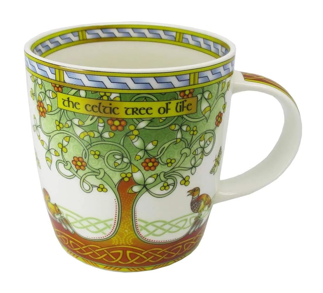 Royal Tara Celtic Tree of Life Bone China Mug 370ml | Elegant Celtic Design for Daily Use — Multicolor