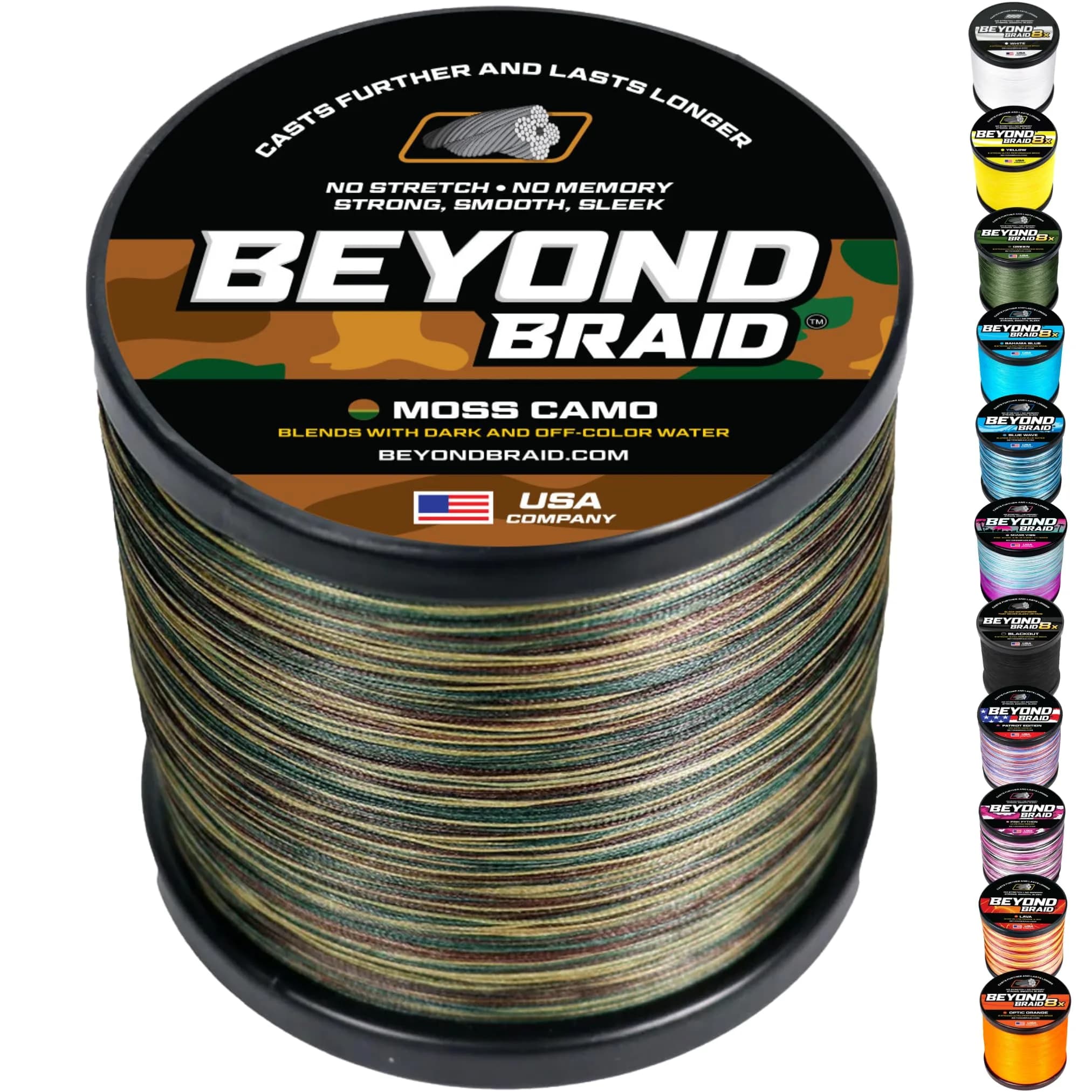 Beyond Braid Moss Camo 10lb 500 Yards | Ultra-Strong, No Stretch, Camouflage Design for Indian Anglers