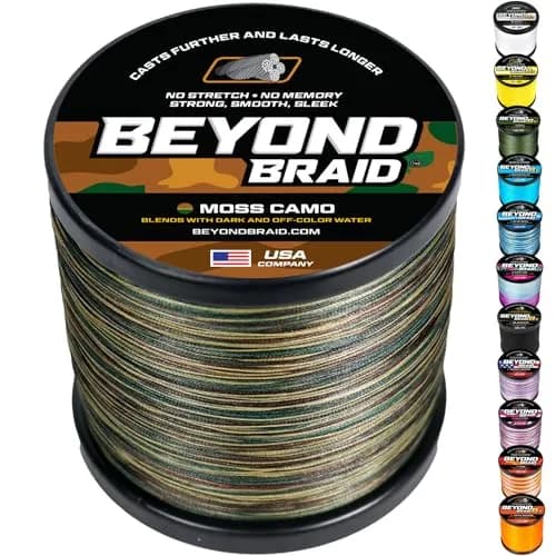 Beyond Braid Moss Camo 10lb 500 Yards | Ultra-Strong, No Stretch, Camouflage Design for Indian Anglers thumbnail 1