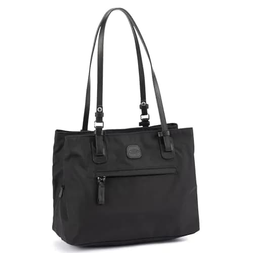 Bric's Tote Bag, Black | Satin Nylon with Leather Detailing (One Size) thumbnail 1