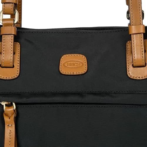 Bric's Tote Bag, Black | Satin Nylon with Leather Detailing (One Size) thumbnail 5