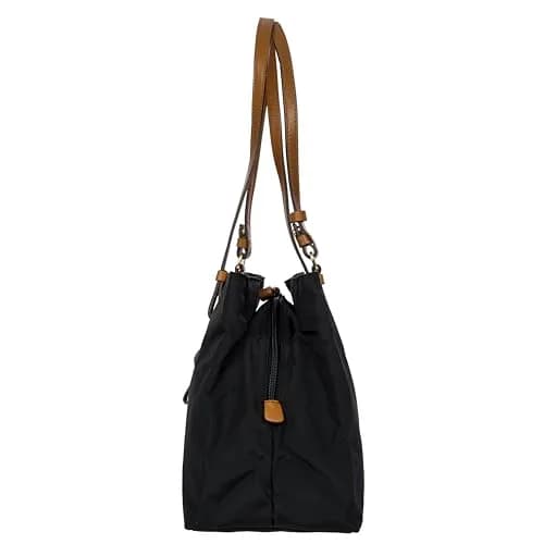 Bric's Tote Bag, Black | Satin Nylon with Leather Detailing (One Size) thumbnail 2