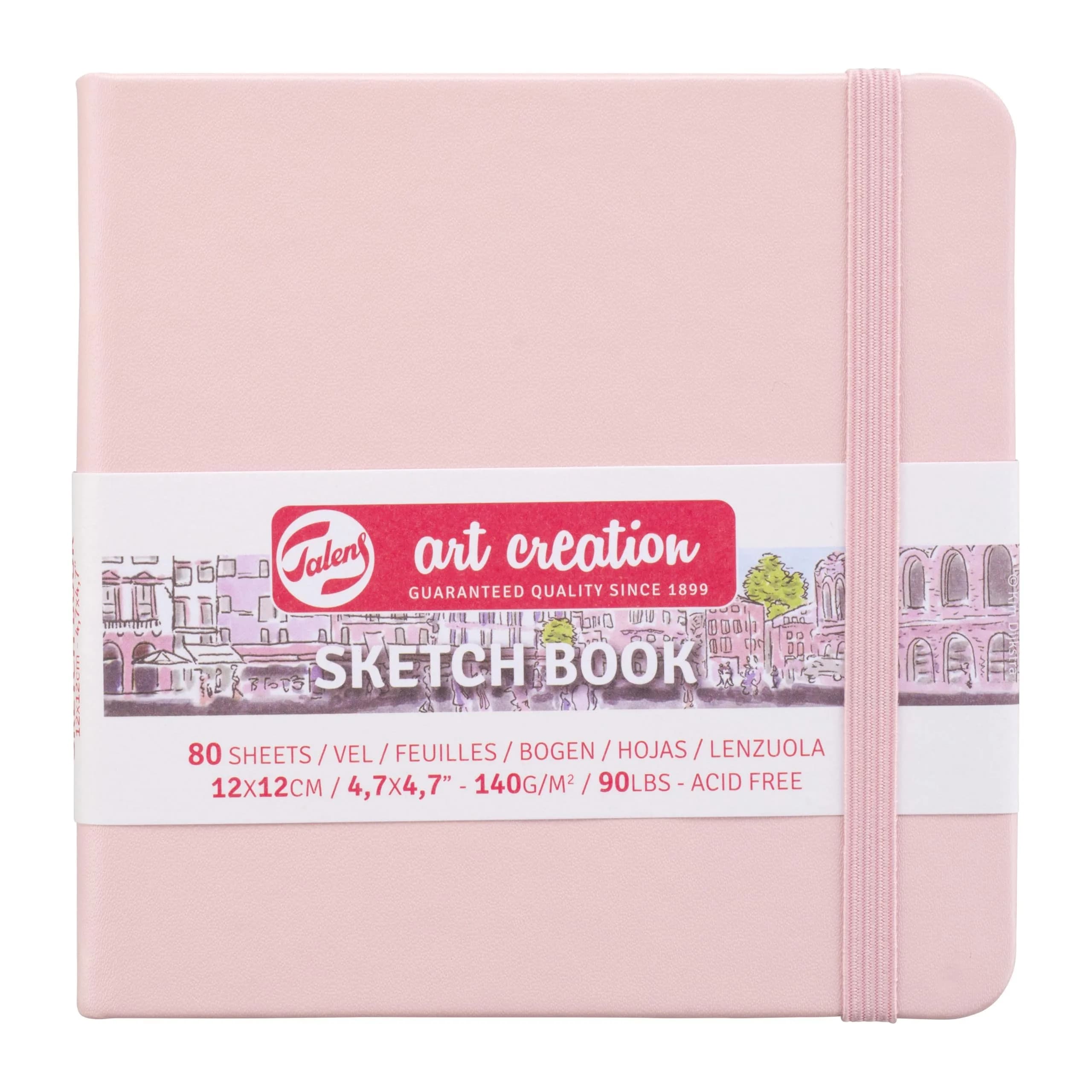 Talens Art Creation Sketchbook, Pastel Pink, 80 Sheets, 12cm x 12cm (4.7 x 4.7 in)