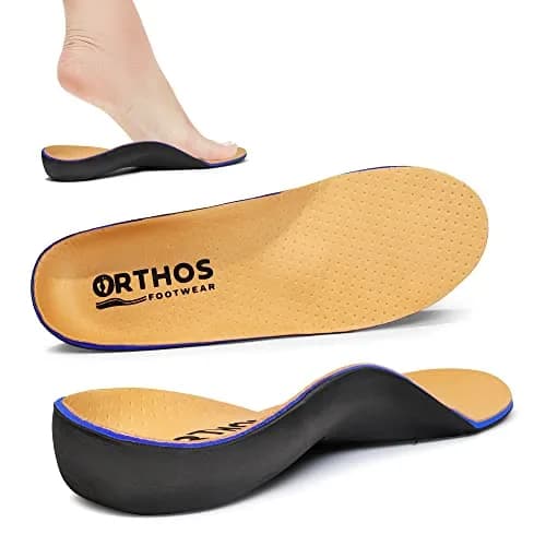 ORTHOS Footwear Orthotic Insoles Tan Leather | Impact Absorption & Adjustable Arch Support (70-120 chars) thumbnail 2