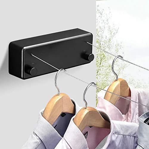 BESy Retractable Double Clothesline Laundry Indoor Washing Clothes Line | 4.2m, 20kg Capacity, Black thumbnail 2