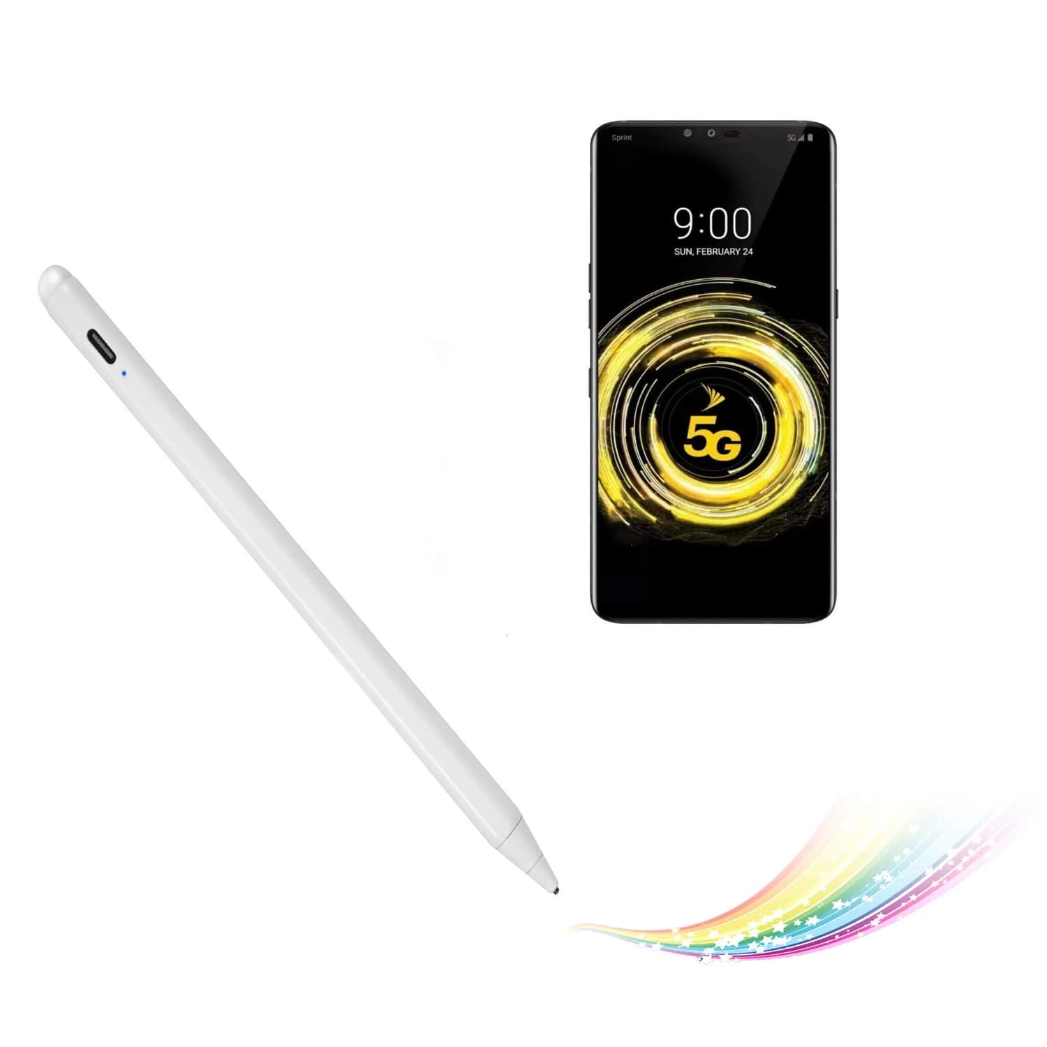 Bbata Stylus Pen for OnePlus Pad | Active Capacitive Digital Pencil, White, Touch Control & Type C Recharge — White