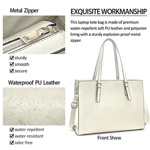 NUBILY Laptop Bag for Women Waterproof Lightweight 15.6 Inch | Professional Office Work Bag thumbnail 2