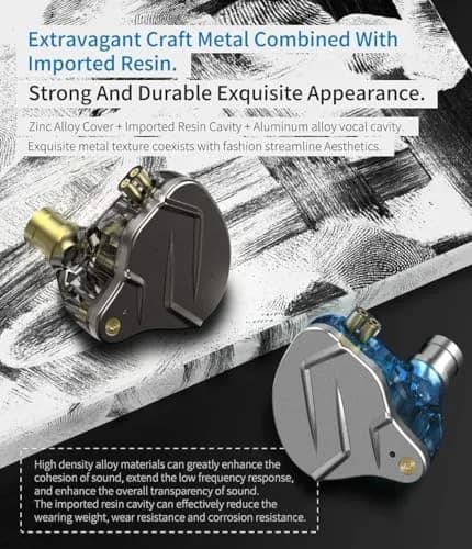 CCA ZSN Pro Dual Drivers 1BA 1DD Wired In-Ear Earphones with Detachable Cable | HiFi Power Bass, 25 ohm thumbnail 5