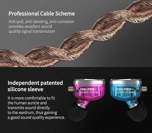 CCA ZSN Pro Dual Driver In-Ear Earphones with Detachable Cable | HiFi Power Bass Wired Headphones thumbnail 5