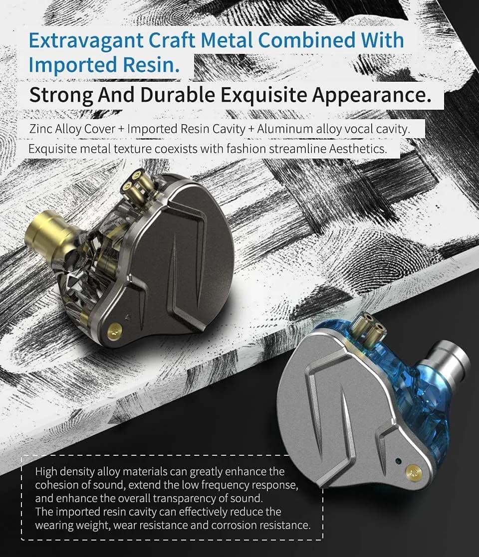 CCA ZSN Pro Dual Driver In-Ear Earphones with Detachable Cable | HiFi Power Bass Wired Headphones - view 6