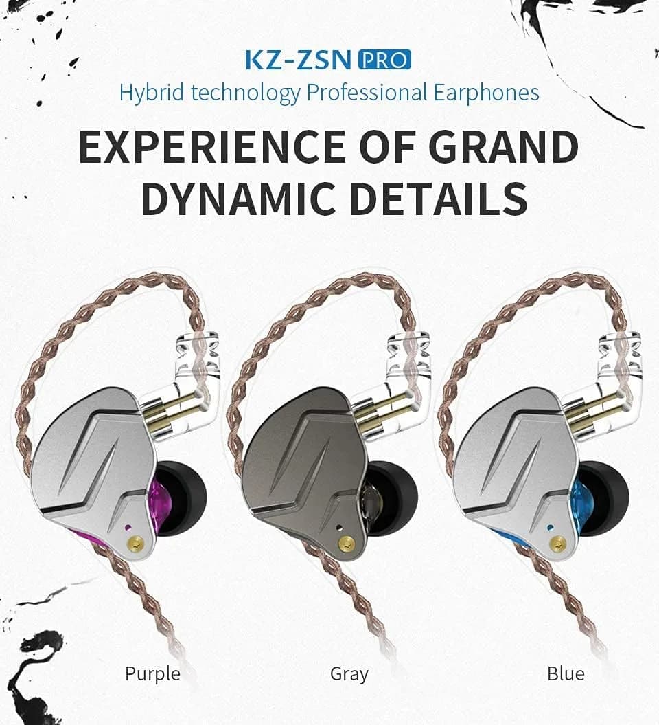 CCA ZSN Pro Dual Driver In-Ear Earphones with Detachable Cable | HiFi Power Bass Wired Headphones - view 2