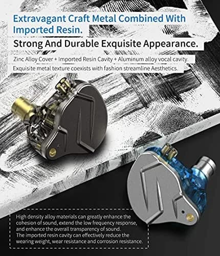 CCA ZSN Pro Hybrid Driver In-Ear Earphones 25 ohm | HiFi Power Bass Wired Headphones thumbnail 5