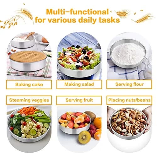 TeamFar Cake Pan Set of 4 - Stainless Steel Round Baking Pans for Layer Cake & Pie, 4'' & 6'' & 8'' & 9½'' | Heavy Duty & Rust Free thumbnail 6