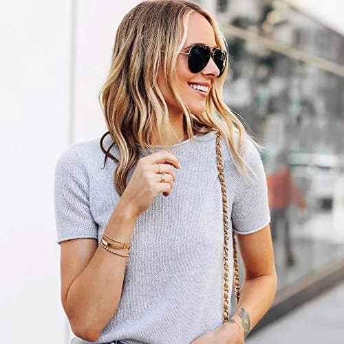 BENEIGE Gold Bracelets for Women 14K Gold Plated 4MM Ball Bracelet Adjustable Beaded Jewelry thumbnail 3