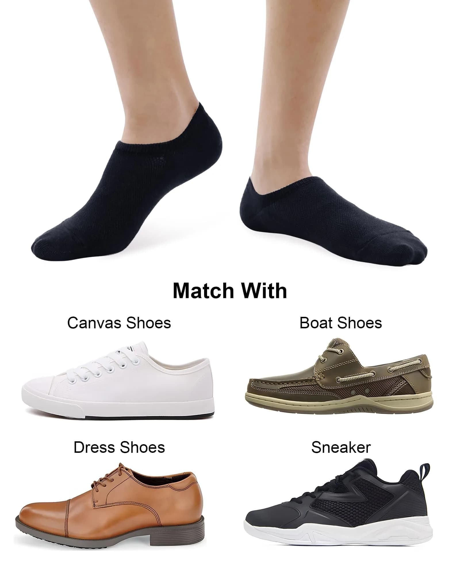 SIXDAYSOX No Show Socks for Men 8 Pack Cotton Thin Low Cut Non Slip | Breathable & Odor-Free (70-120 chars) thumbnail 2