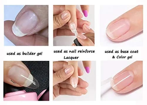 AIMEILI Builder Base Clear Sheer Color Gel, 6x10ml | No Wipe, Vegan, Hema-Free, Soak Off thumbnail 8