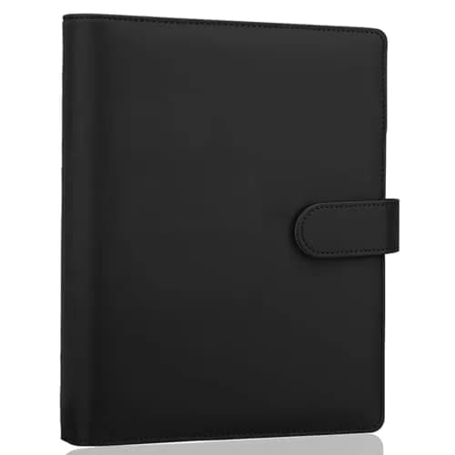 Antner A5 Binder 6 Ring Refillable Notebook Planner Cover Black | Holds 80-100 Sheets thumbnail 1
