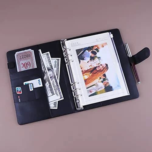 Antner A5 Binder 6 Ring Refillable Notebook Planner Cover Black | Holds 80-100 Sheets thumbnail 3
