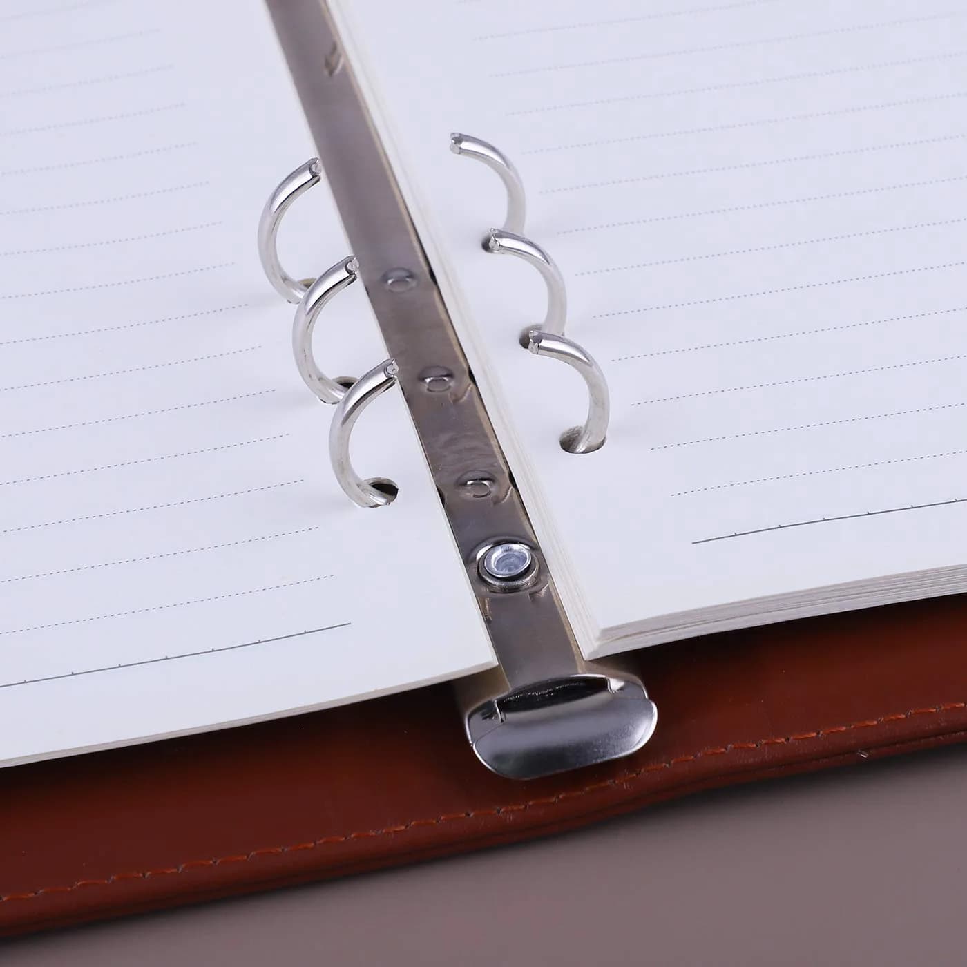 Antner A5 Binder 6 Ring Refillable Notebook Planner Cover with Magnetic Buckle, Brown | Holds 80-100 Sheets - view 6