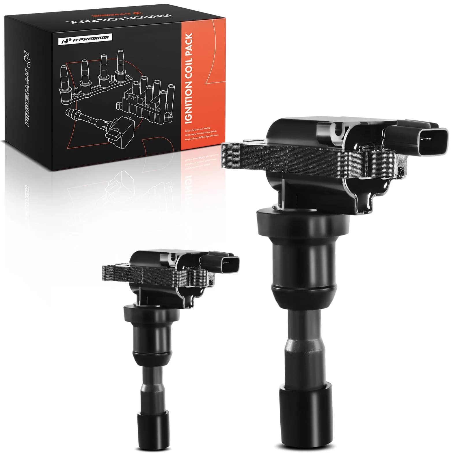 A-Premium Ignition Coil Packs for Mitsubishi Lancer 2.0L Turbocharged 2004-2005 | Set of 2 — Set of 2