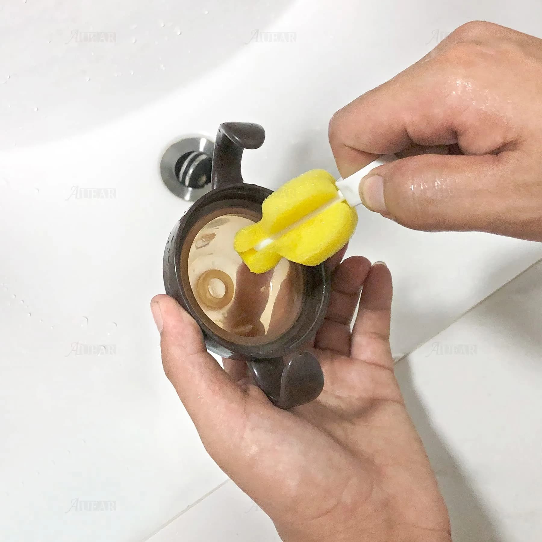 AUEAR Milk Bottle Nipple Brushes Pacifier Sponge Cleaning Set (10 Pcs) | BPA-Free Sponge & Plastic - view 5