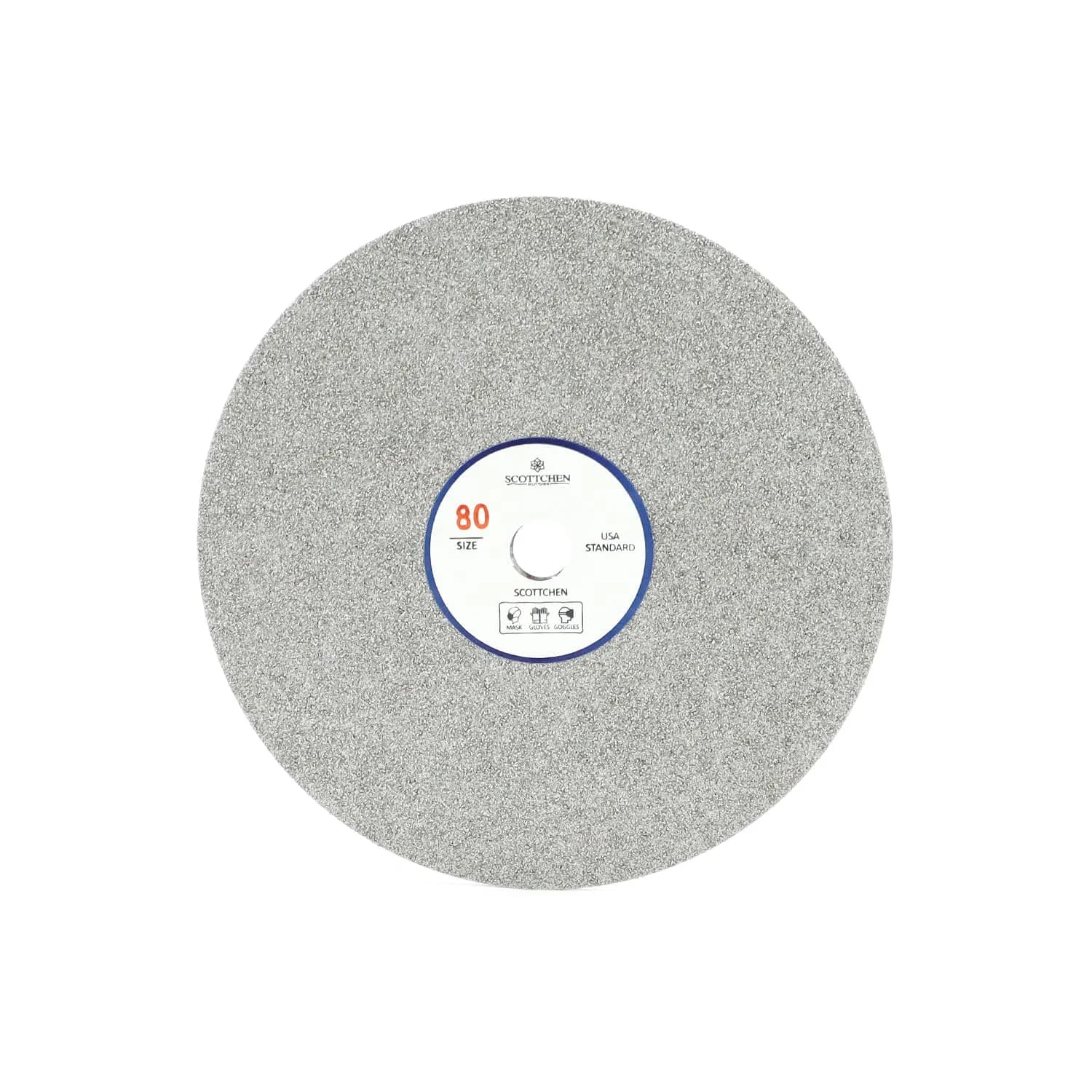 SCOTTCHEN Diamond Flat Lap Wheel 8" (203mm) x 1/2" (12.7mm) Arbor, 80 Grit Grinding Disc for Granite, Glass, Gemstone — 6in