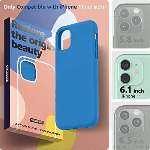 SURPHY Compatible with iPhone 11 Case 6.1 inch | Thick Silicone Design with Microfiber Lining for Impact Buffering thumbnail 2