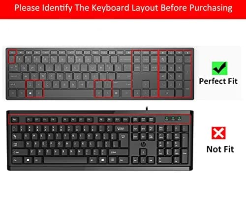 imComor Black Silicone Keyboard Cover for HP Pavilion 27/24 All-in-One PC & Wireless Keyboard Combo 800 (US Layout) thumbnail 2