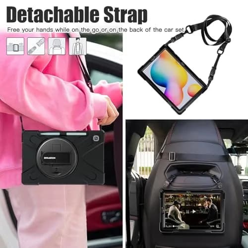 BRAECNstock Rugged Case for Samsung Galaxy Tab S6 Lite 10.4" (2020/2022/2024) with Hand Strap & Stand, 450g thumbnail 6