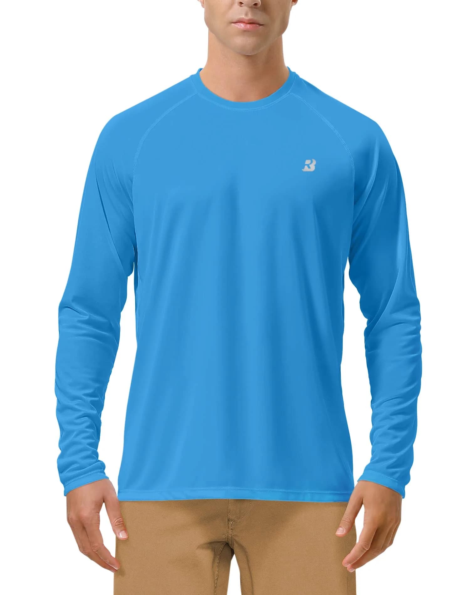 Roadbox Men's UPF 50+ UV Sun Protection Shirts, Long Sleeve Swim Rash Guard | Breathable Lightweight Cooling